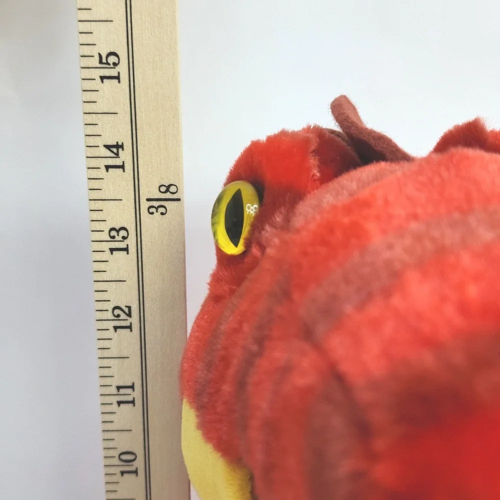 Build-A-Bear Workshop Red Striped T-Rex Dinosaur Plush Green Eyes‎ BAB 14